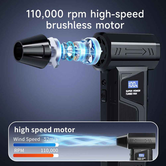 110,000 RPM 3-in-1 Electric Air Blower with LED Light