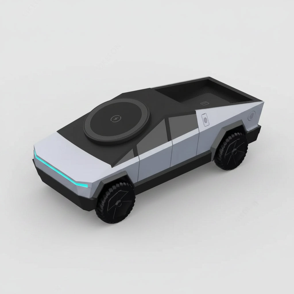 3 in 1 Magnetic Wireless Charger Cybertruck Style Phone Stand