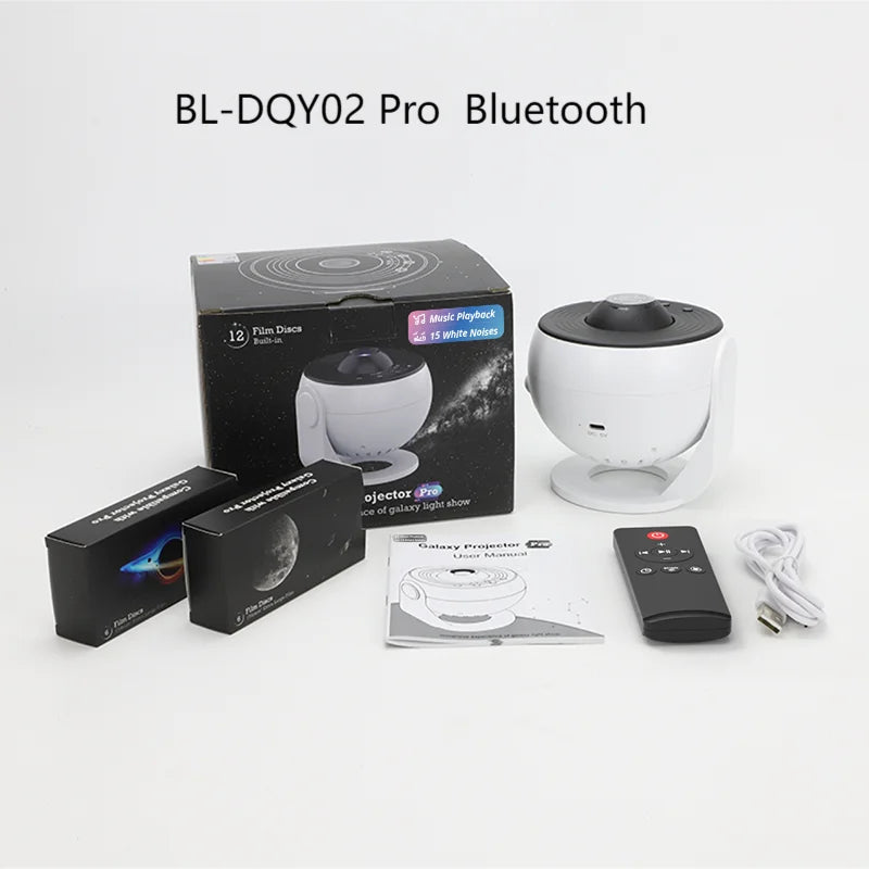 Star Projector Galaxy Night Light HD Image Disc Planetarium Projector with Remote Control and Bluetooth Speaker