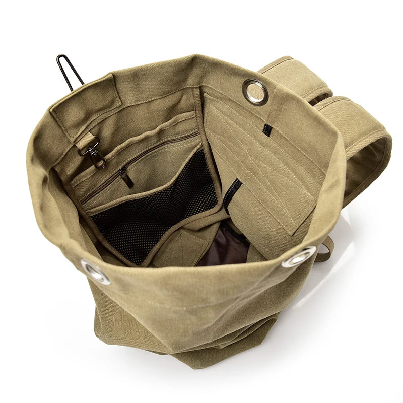 Large Capacity Canvas Travel Backpack – Mountaineering Rucksack for Men