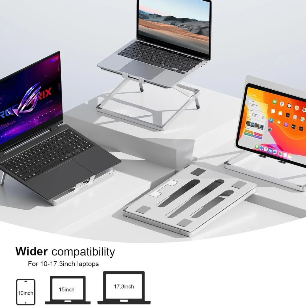 Adjustable Laptop Stand for Desk Aluminum Portable Laptop Riser for Notebooks up to 17.3 Inches
