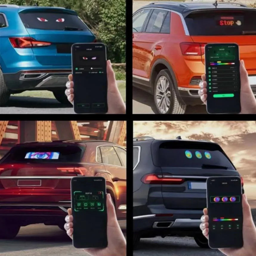 60×12cm Bluetooth LED Matrix Windshield Display with App Control and Remote