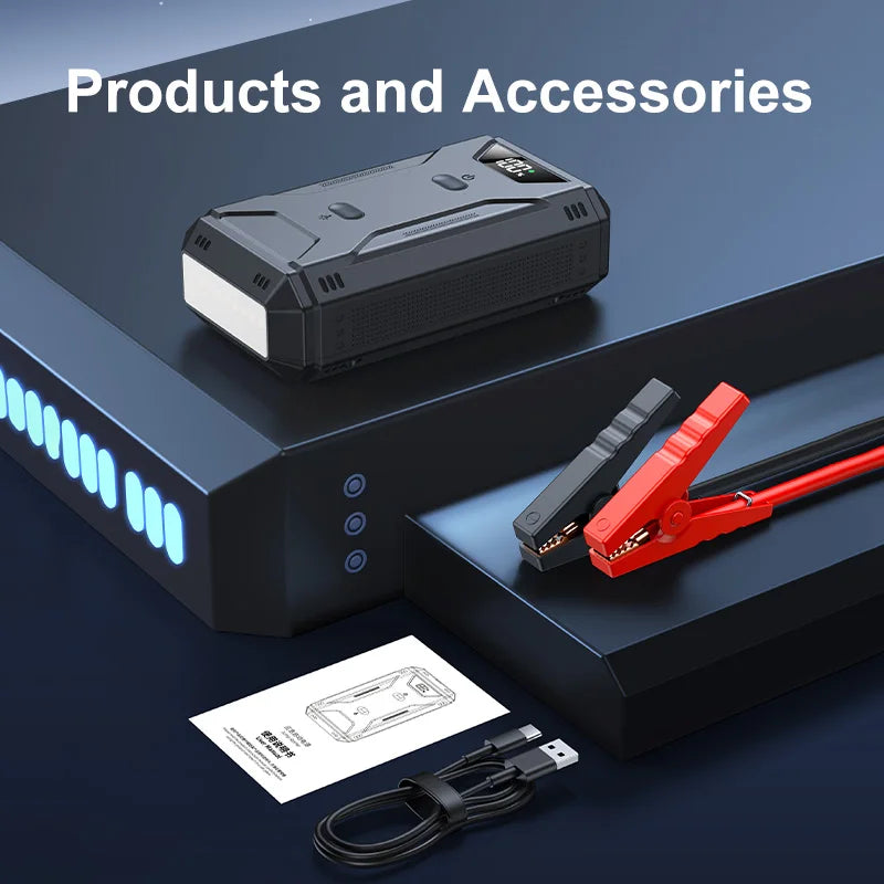26800mAh Portable Car Battery Jump Starter with Digital Display USB Power Bank