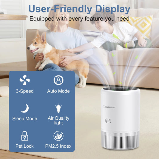 Smart Air Purifier for Bedroom Home, App/Alexa