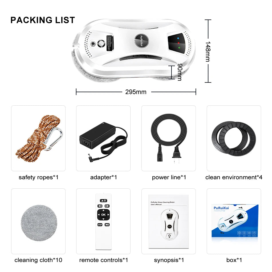 Ultra Thin Robot Vacuum Cleaner Window Cleaning