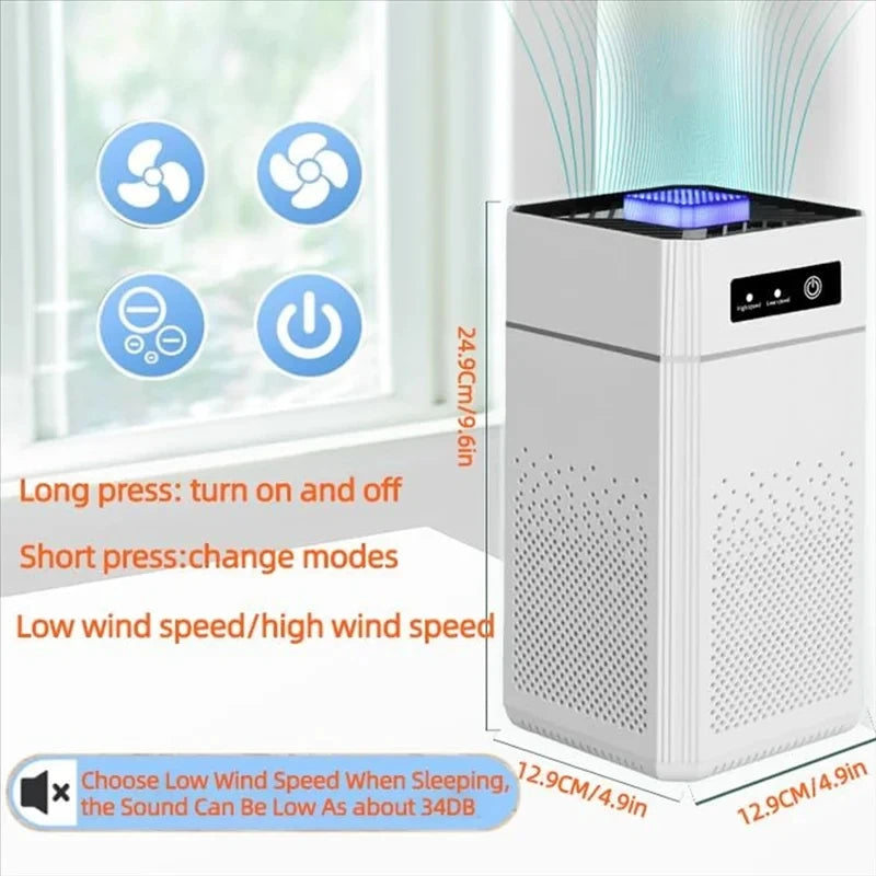 Portable USB Air Purifier with Aromatherapy and Replaceable Filter for Home Car Office