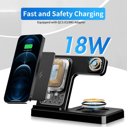 3 In 1 Wireless Charging Station Magnetic Fast Charging 18W