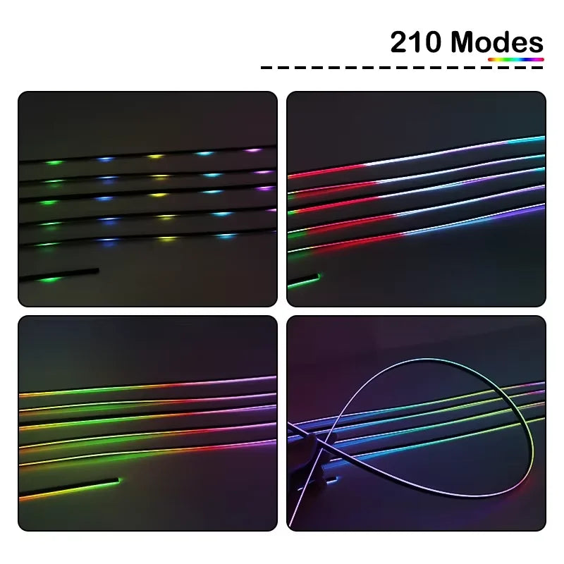 RGB Acrylic Car Ambient Light Bar 35cm 75cm 110cm APP Controlled