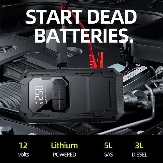 4-in-1 Car Jump Starter with Air Compressor 800A Peak 150 PSI Portable Battery Booster & Power