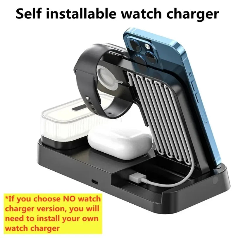 30W 3 In 1 Fast Charging Station Wireless Charger Stand Pad
