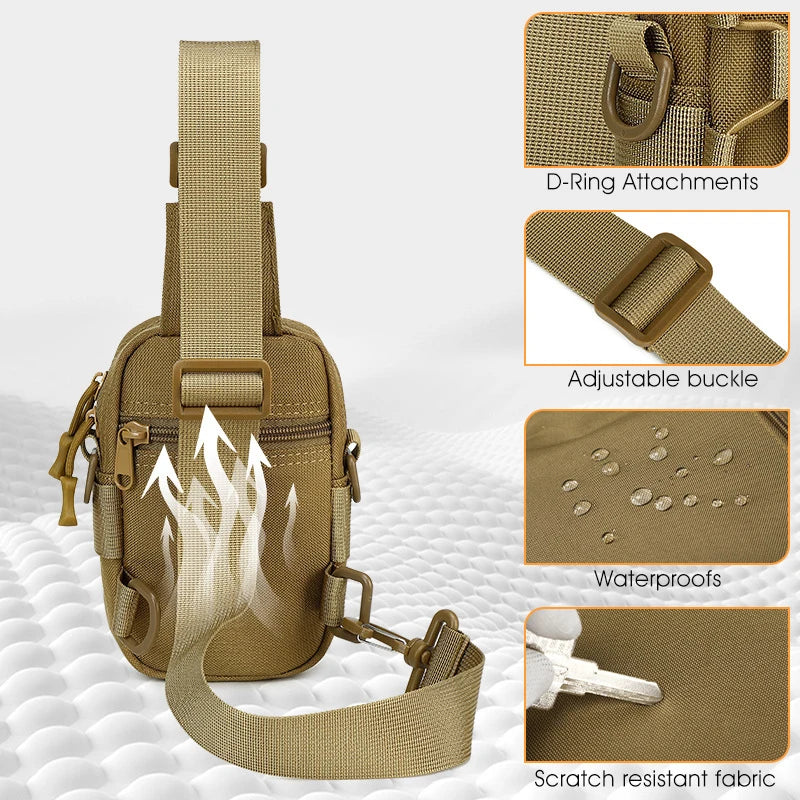 Tactical Sling Chest Bag with MOLLE Webbing – Crossbody & Outdoor