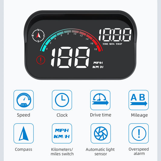 M22 GPS Head Up Display Car Speedometer with GPS and BeiDou Digital Windshield HUD Monitor