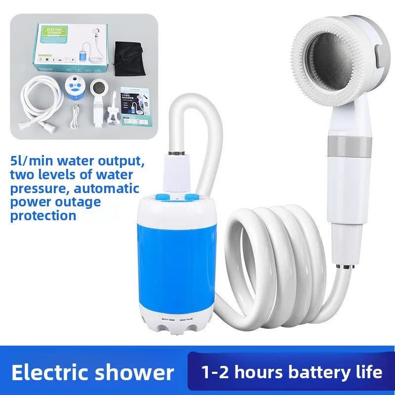 Portable Camping Shower Pump 5000mAh Rechargeable Electric Shower with Digital Display for Outdoor and Travel