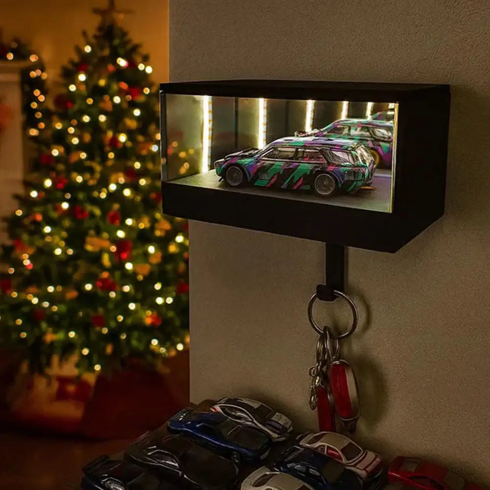 LED Infinite Mirror Key Holder – Glowing Tunnel Effect, 30-Second Auto-Off, ABS, Home Office Entryway