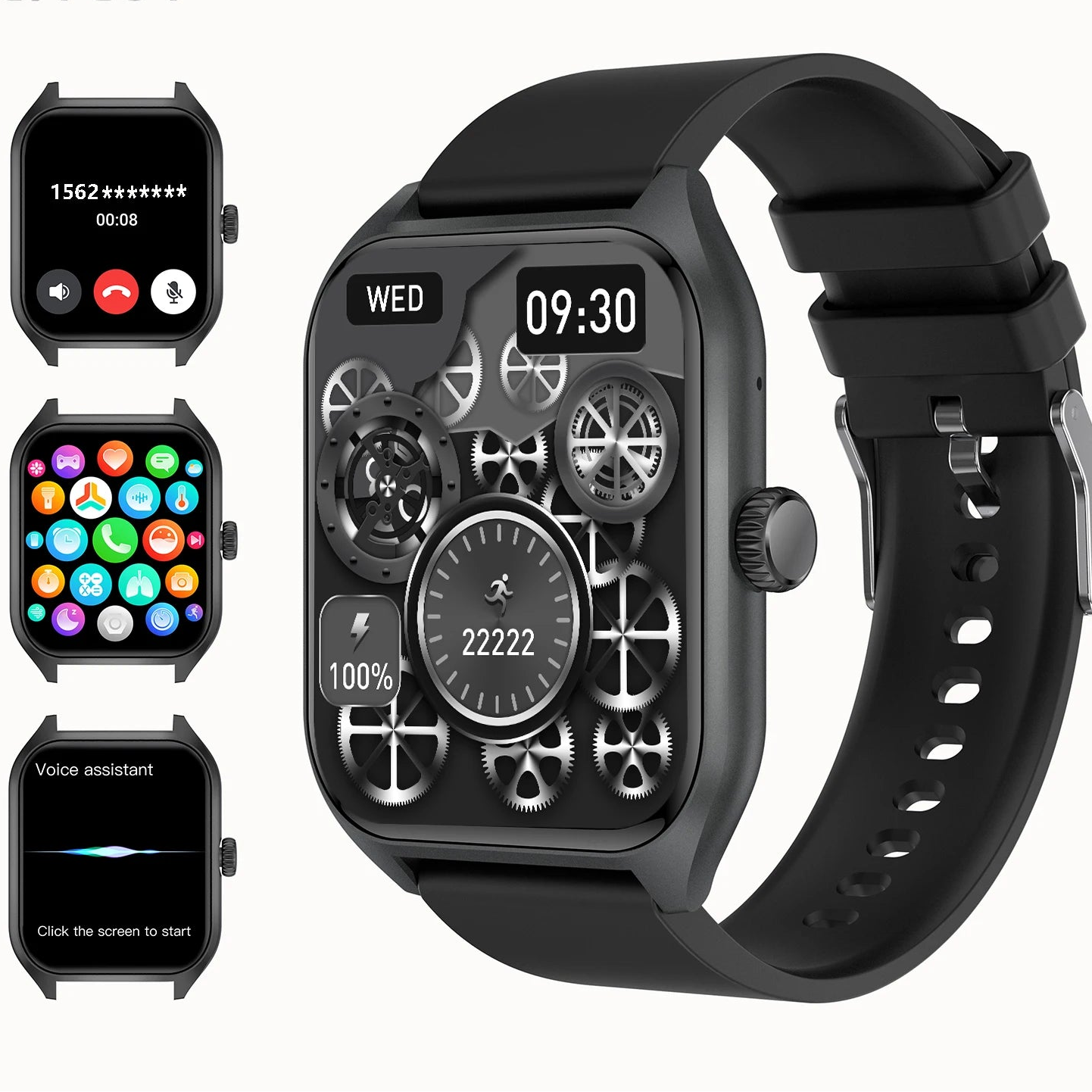 AI Voice Assistant Smart Watch , 1.96'' HD Screen Activity