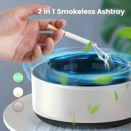 2-in-1 Intelligent Smoke-free Ashtray, Instantly Eliminates