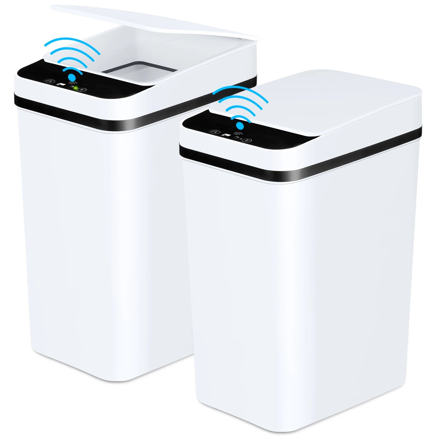 2 Pack 12L Bathroom Automatic Trash Cans Touchless Motion