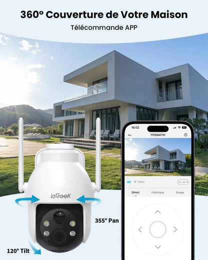 360° Outdoor Wireless Surveillance Camera 3MP with Color Night Vision