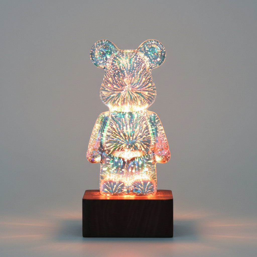 3D LED Firework Bear Night Light Color Changing USB Lamp