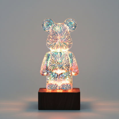 3D LED Firework Bear Night Light Color Changing USB Lamp
