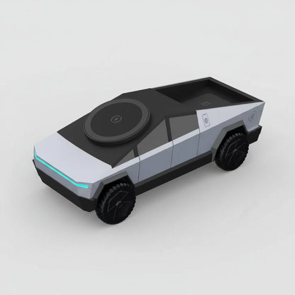 3 in 1 Magnetic Wireless Charger Cybertruck Style Phone Stand