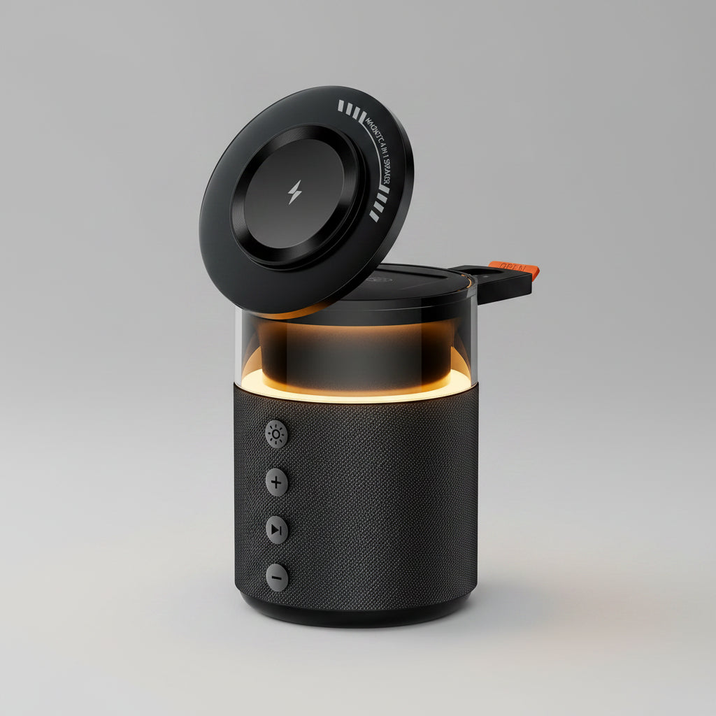 5 in 1 Magnetic Wireless Charger with Speaker and Night Light