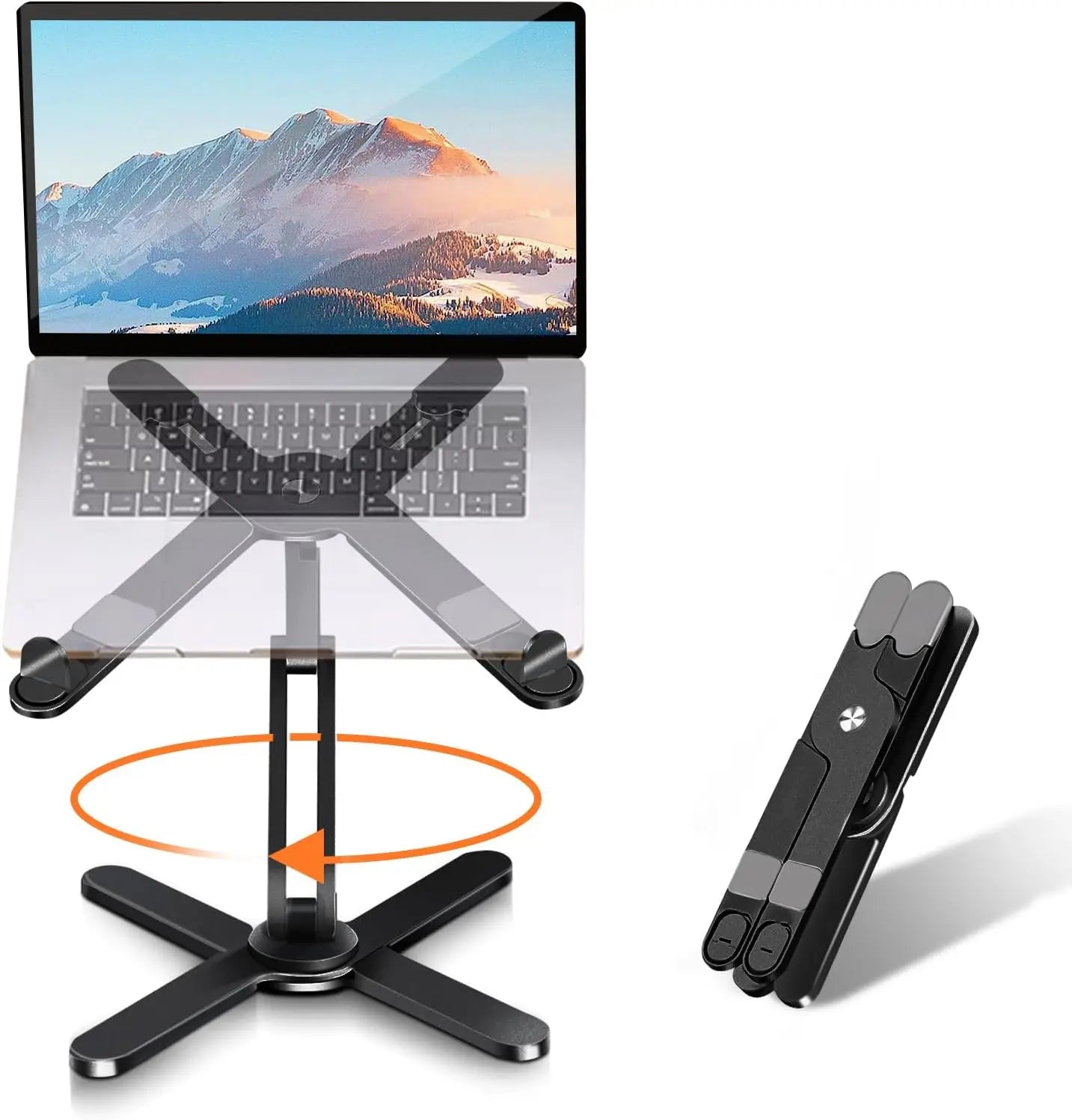 Foldable Laptop Stand 360 Degree Rotation Adjustable Aluminum Alloy Notebook Holder for 10 to 17 Inch Laptops