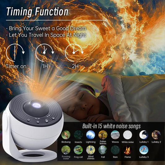 Star Projector Galaxy Night Light HD Image Disc Planetarium Projector with Remote Control and Bluetooth Speaker