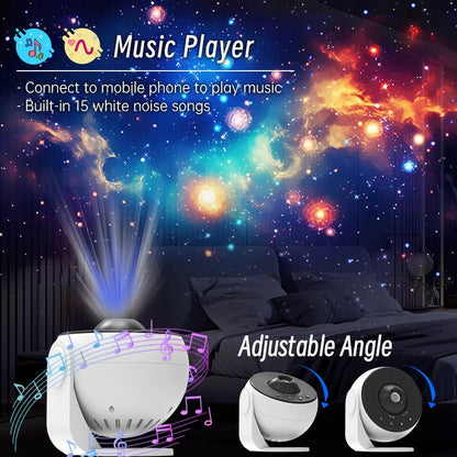 Star Projector Galaxy Night Light HD Image Disc Planetarium Projector with Remote Control and Bluetooth Speaker