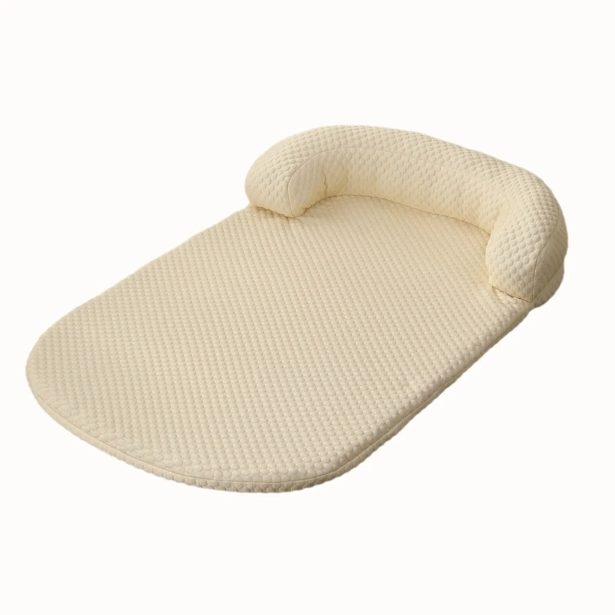 Beige textured baby seat on a white background