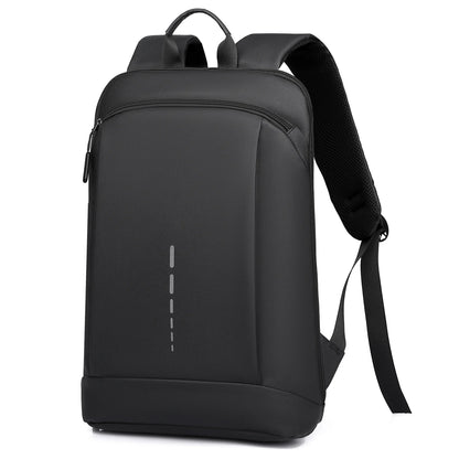 Black backpack on a white background