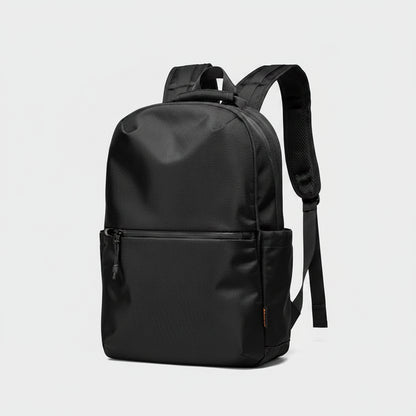 Black backpack with measurements on a white background