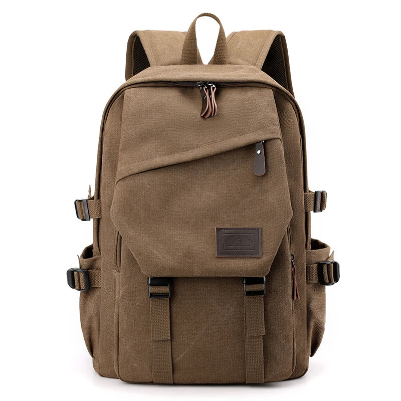 Brown backpack on a white background