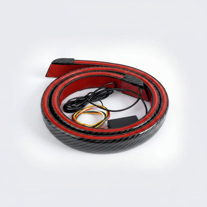 Car LED strip light with wiring on a white background
