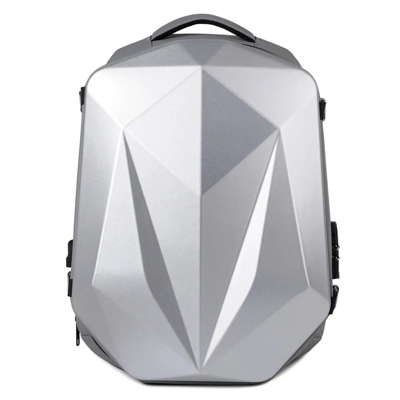 Geometric design backpack on a white background