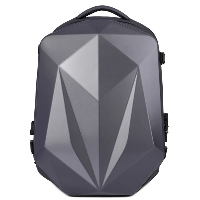 Geometric design backpack on a white background
