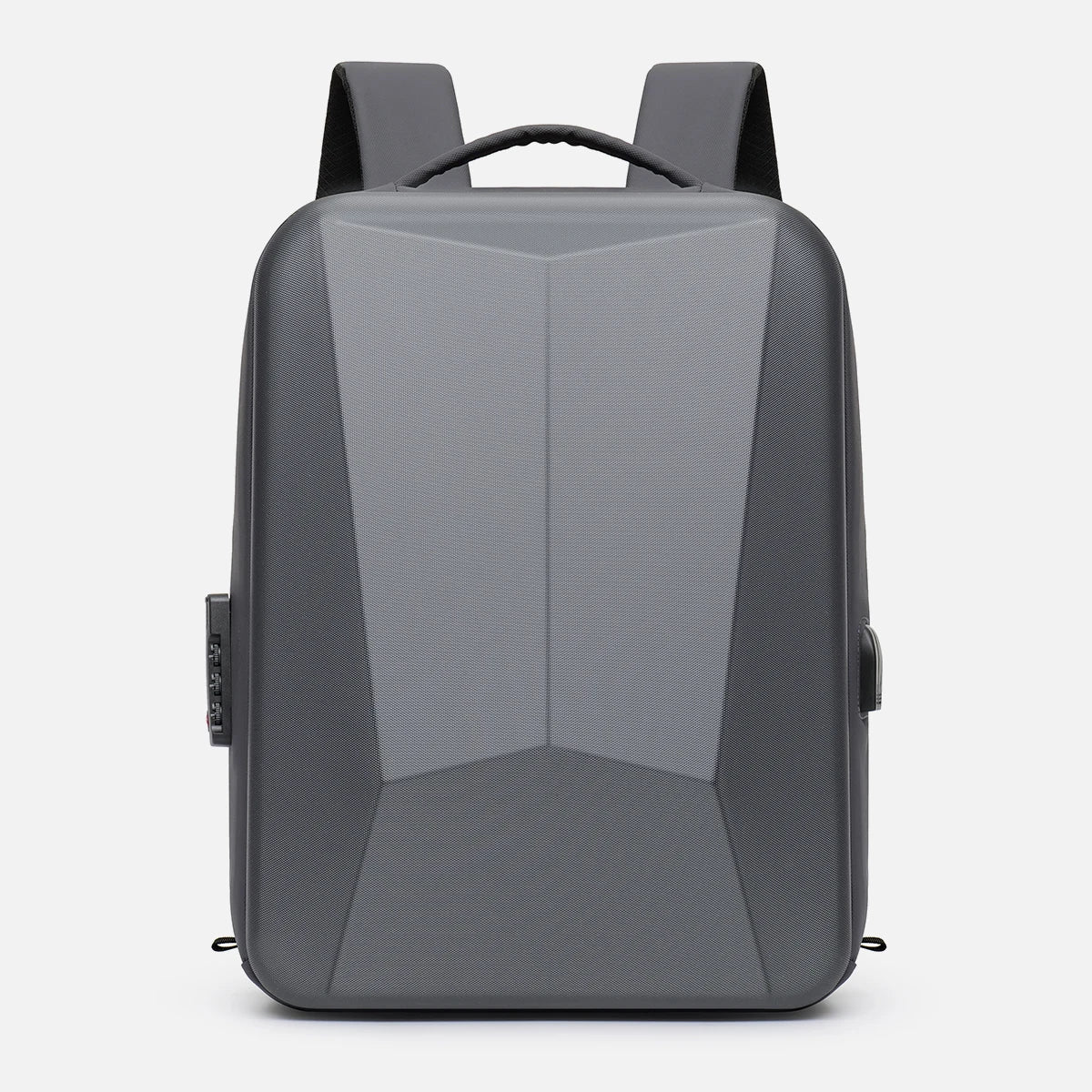 Gray backpack on a light gray background