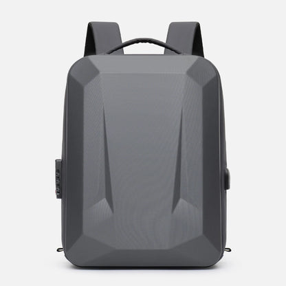 Gray backpack on a white background