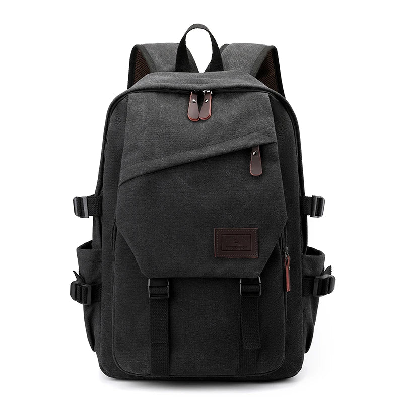 Gray backpack with black accents on a white background