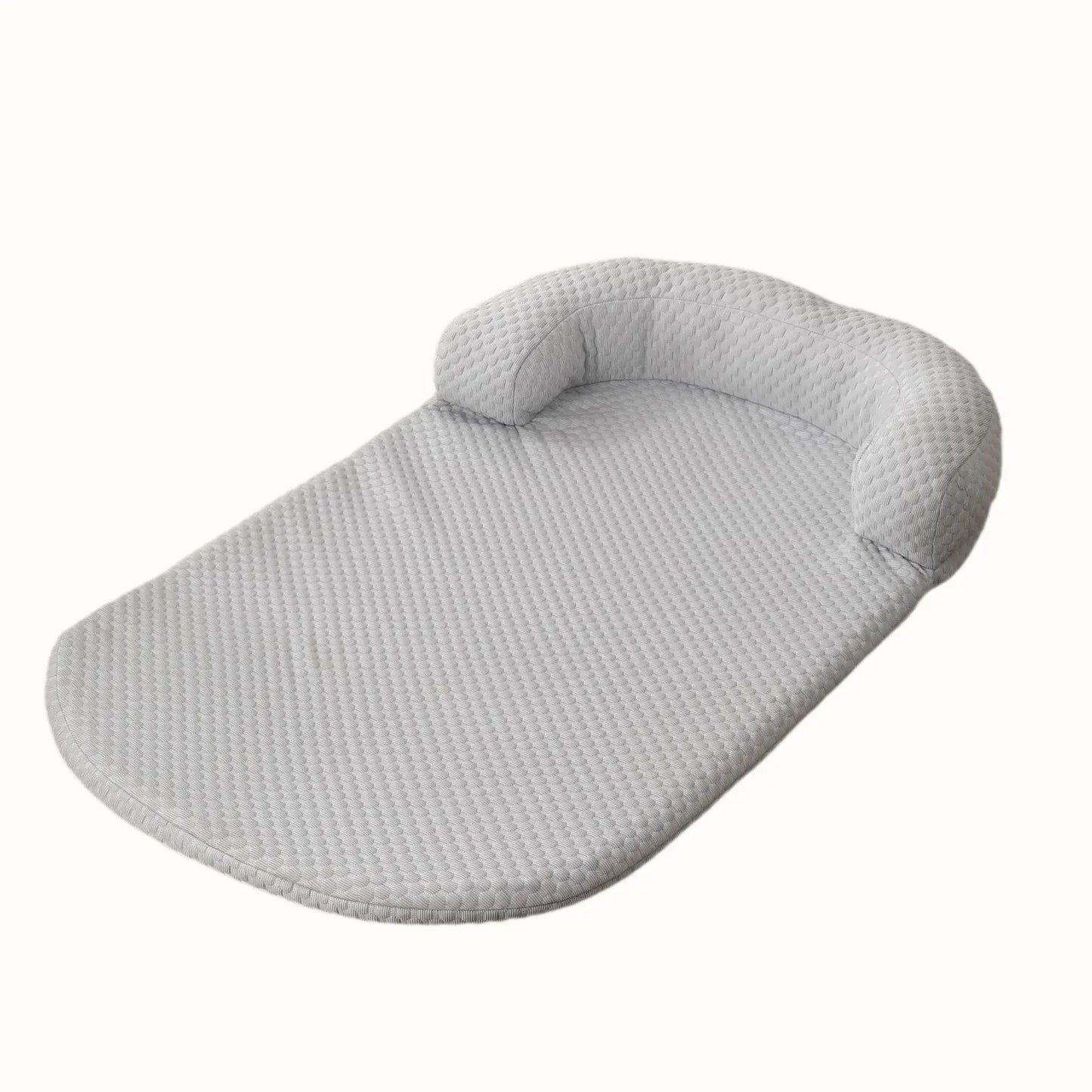 Gray textured baby nest on a white background