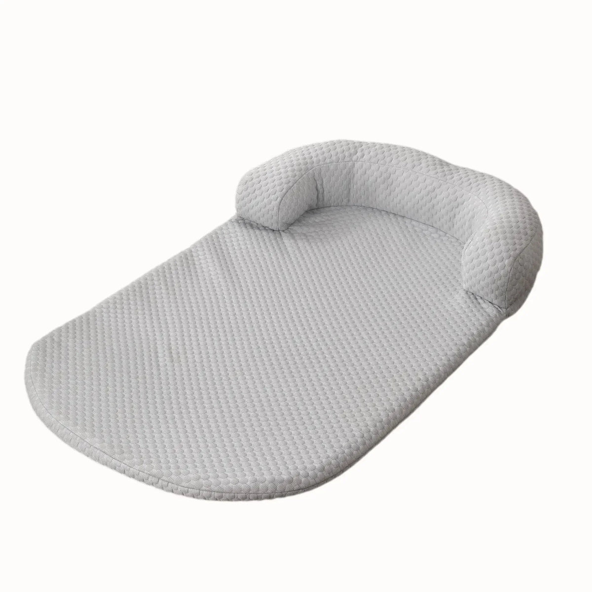 Gray textured baby nest on a white background