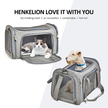 Soft-Sided Pet Carrier Bag – Airline Approved with Claw-Defense Mesh & Removable Fleece Pad