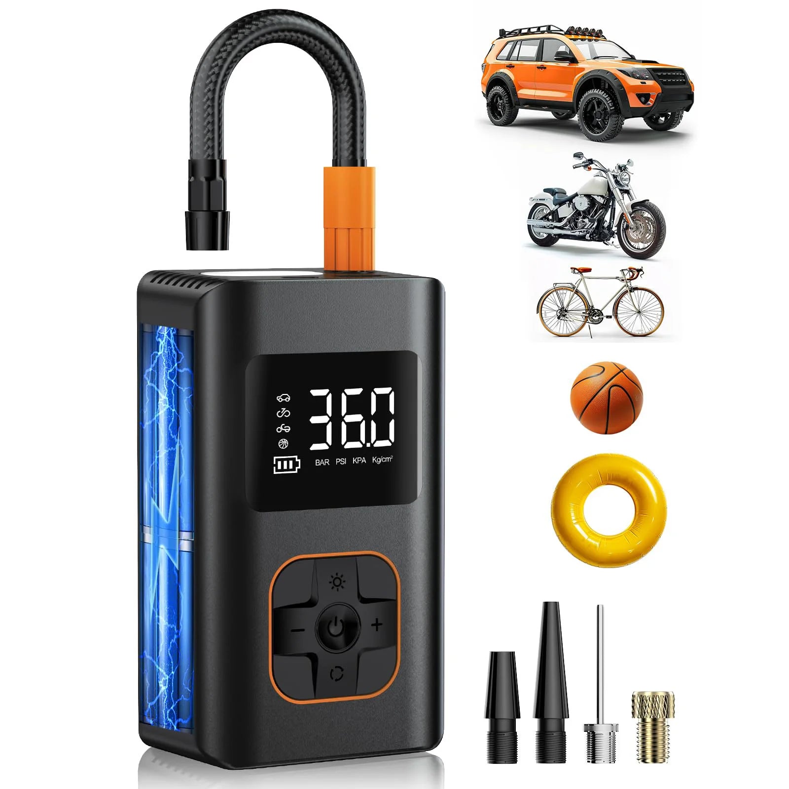 Inflator Portable Air Compressor, 8000mAh Cordless Air