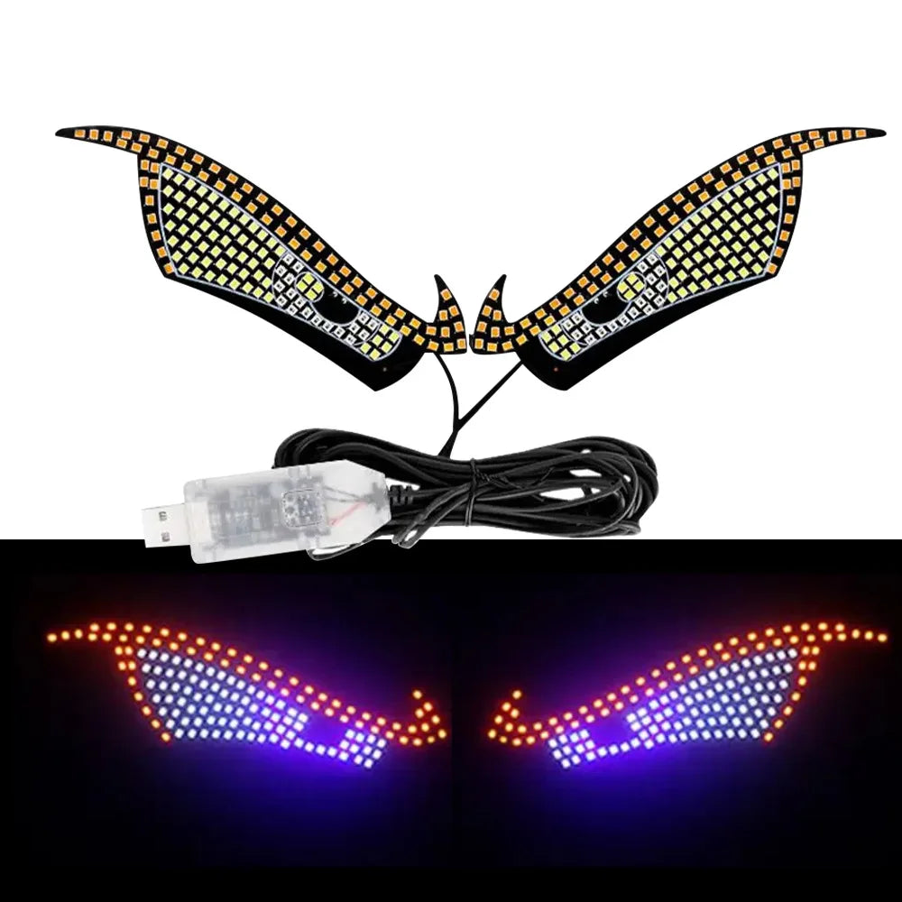 LED wing-shaped light with USB cable on a white background