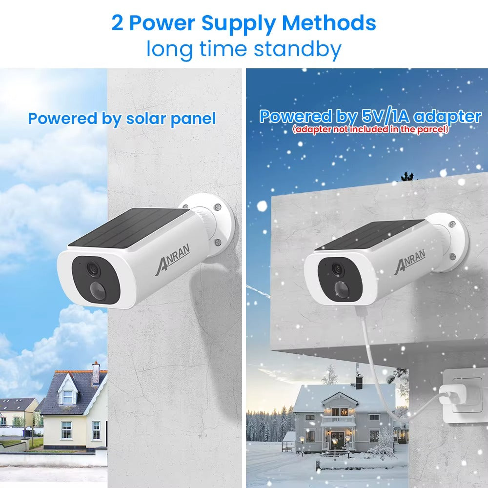 Outdoor Solar Wireless Security Camera with Color Night Vision (3MP)