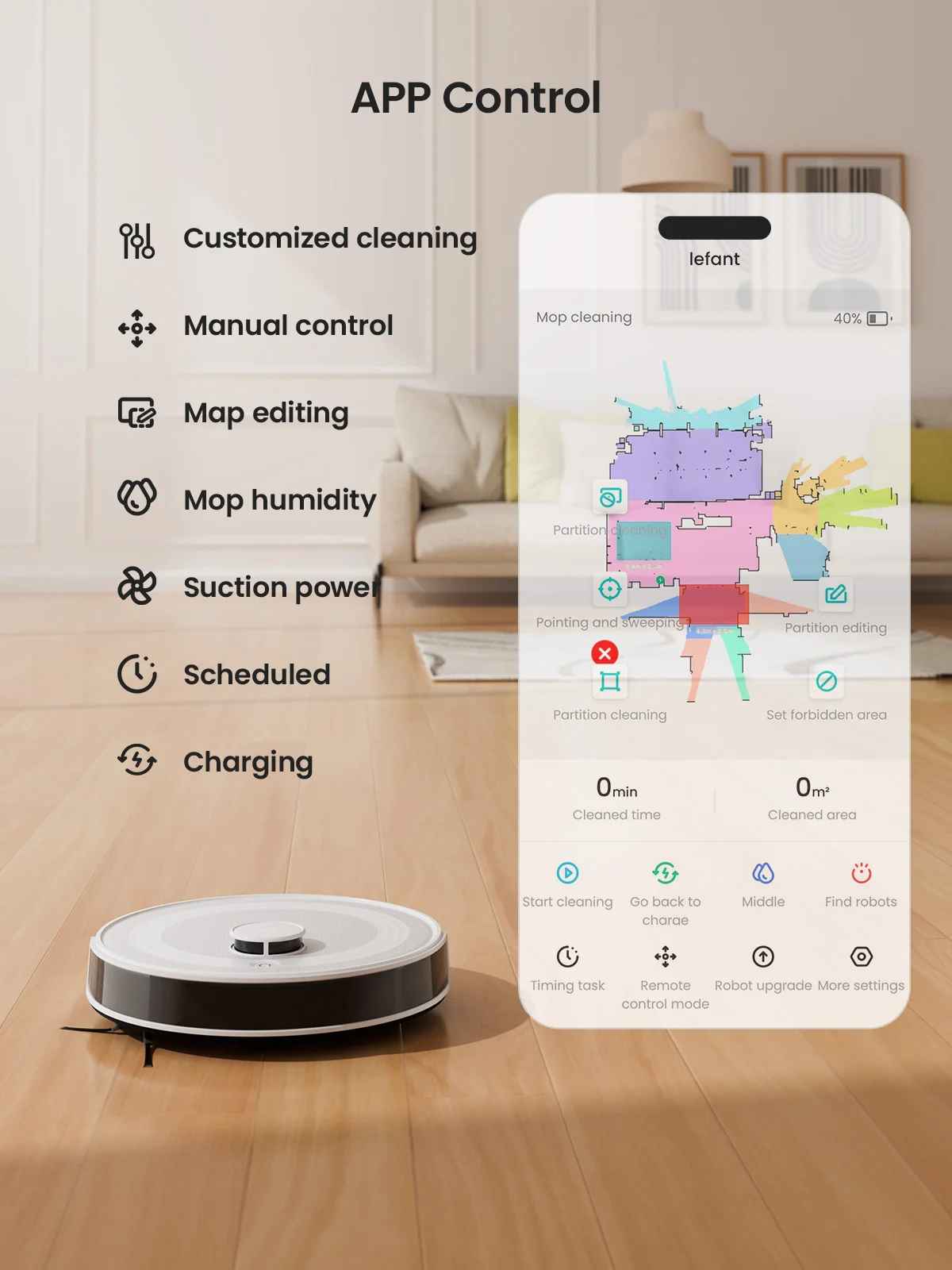 Robot Vacuum Cleaner with Laser Navigation and 5000Pa Suction