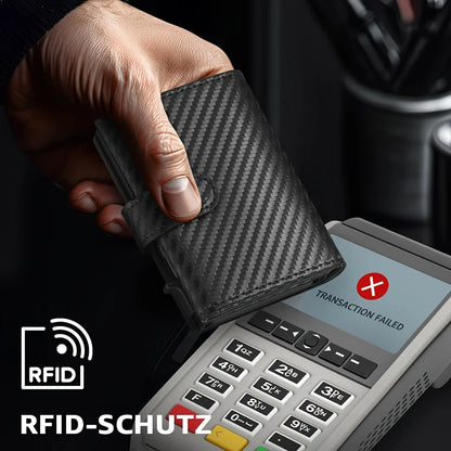 Men's RFID Slim Wallet with Coin Case – Microfiber, Card Slots, Zipper Coin Pocket, 4 Colors
