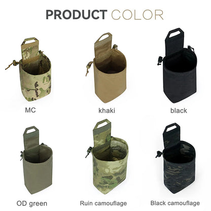 MOLLE Foldable Dump Pouch – Nylon, Hook & Loop, Retention Cord, Drain Grommets, 6 Tactical Colors