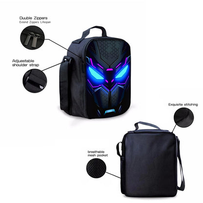 Cyberpunk Robot Pattern Backpack – Ultra Lightweight Polyester School & Travel Bag, Unisex