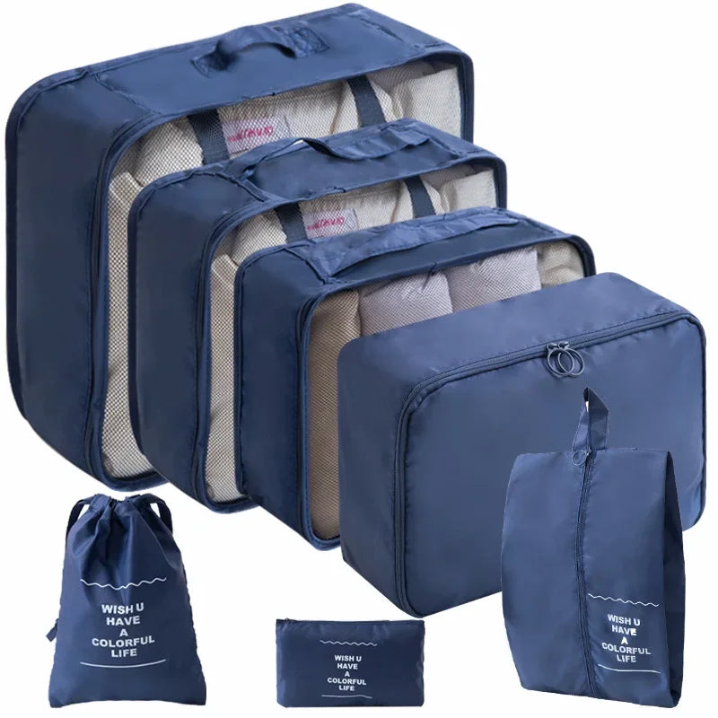 Travel Packing Cubes Set – 7 or 10 Piece Luggage Organizer Bags with Shoe Pouch & Clothes Storage
